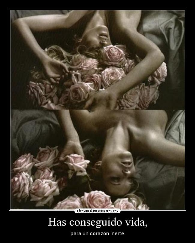 Has conseguido vida, - para un corazón inerte.