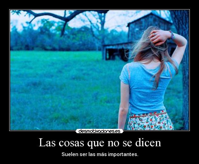 Las cosas que no se dicen - Suelen ser las más importantes.