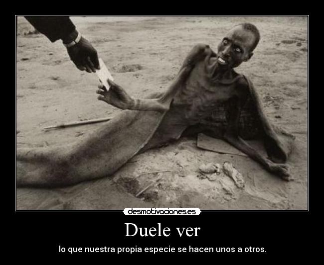 Duele ver - lo que nuestra propia especie se hacen unos a otros.