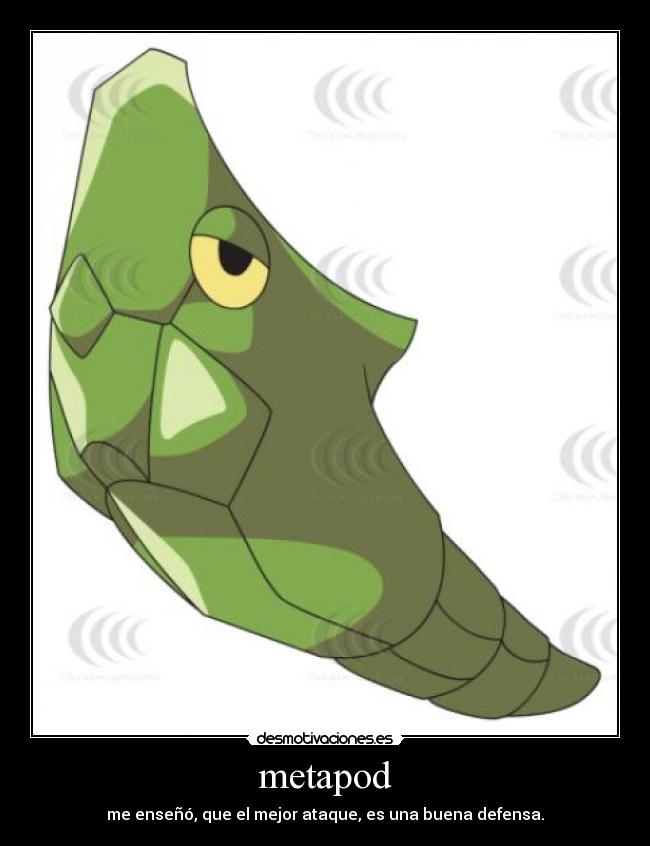 metapod - me enseñó, que el mejor ataque, es una buena defensa.