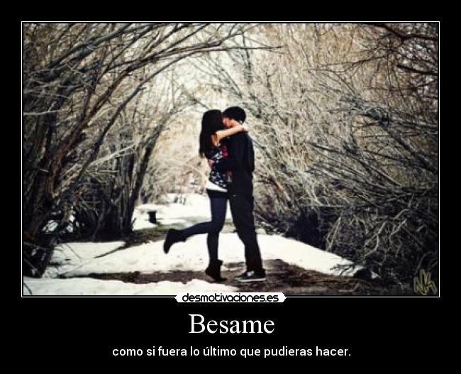 carteles besame como fuera ultimo que pudieras hacer desmotivaciones