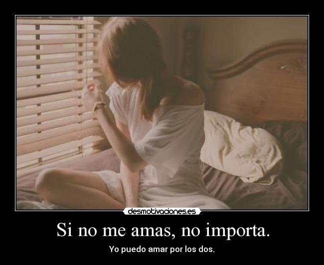 Si no me amas, no importa. - 