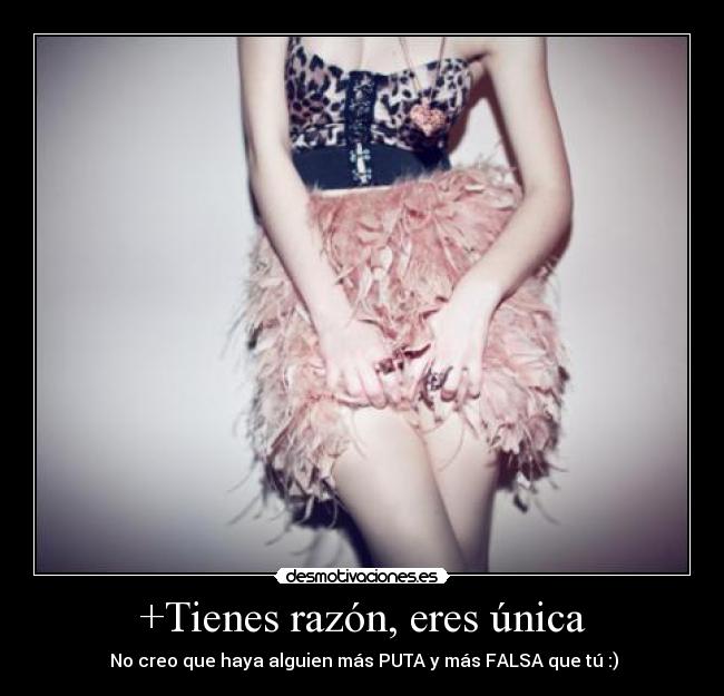 +Tienes razón, eres única - No creo que haya alguien más PUTA y más FALSA que tú :)
