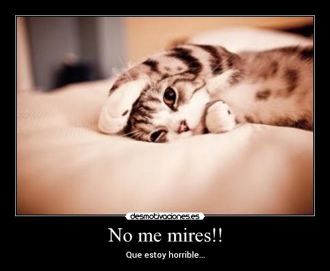 No me mires!! - Que estoy horrible...