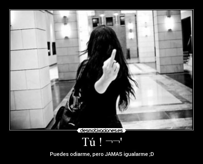 Tú ! ¬¬ - Puedes odiarme, pero JAMAS igualarme ;D