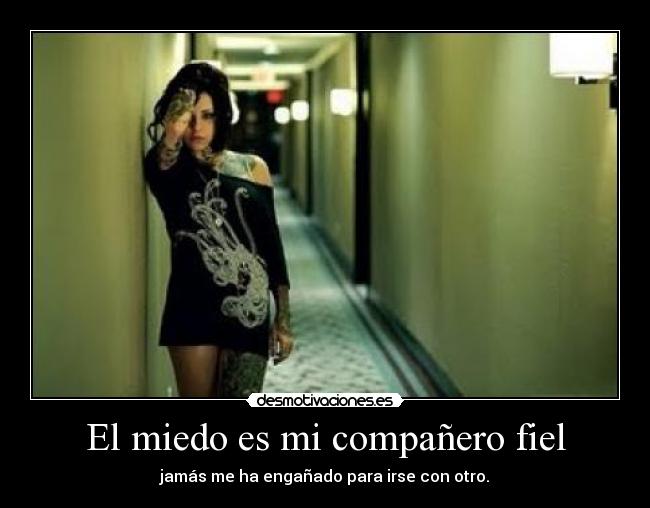 carteles miedo miedo companero fiel jamas enganado para irse con otro desmotivaciones