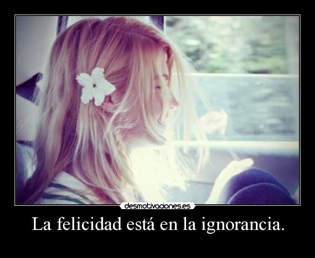 La felicidad está en la ignorancia. - 