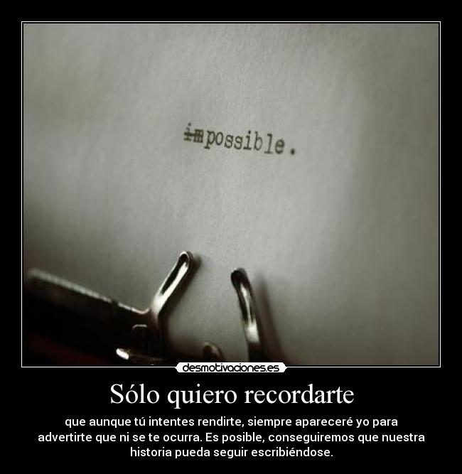 Sólo quiero recordarte -