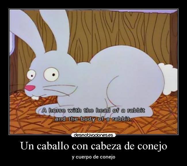 Un caballo con cabeza de conejo - y cuerpo de conejo