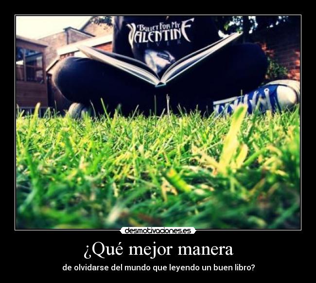 ¿Qué mejor manera - de olvidarse del mundo que leyendo un buen libro?