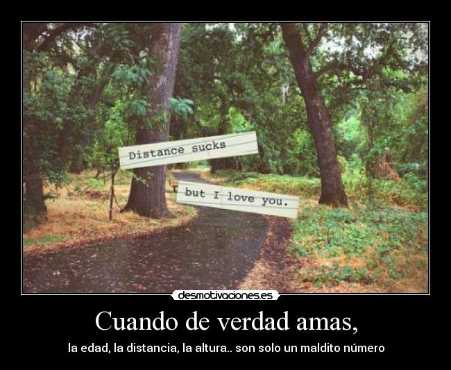 Cuando de verdad amas, - la edad, la distancia, la altura.. son solo un maldito número