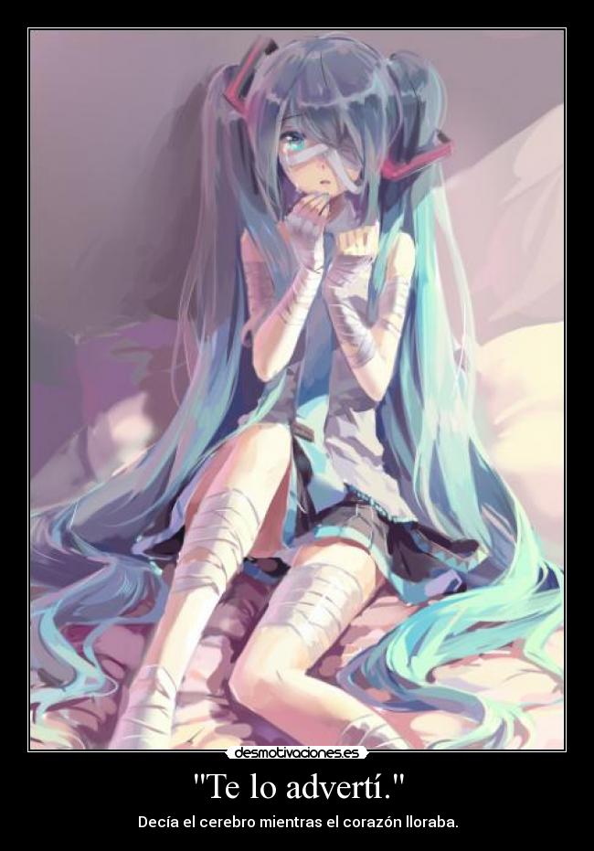 Te lo advertí. - Decía el cerebro mientras el corazón lloraba.