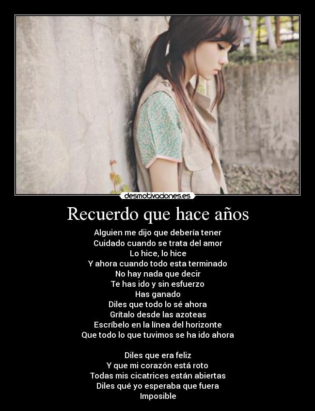 Recuerdo que hace años - 