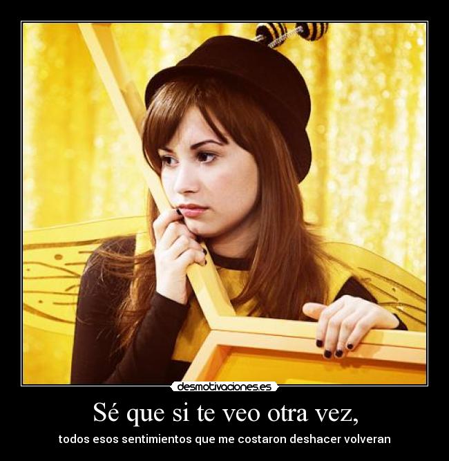 Sé que si te veo otra vez, - todos esos sentimientos que me costaron deshacer volveran
