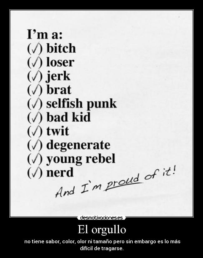 El orgullo -