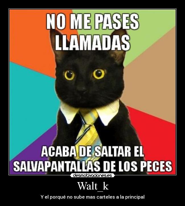 Walt_k - Y el porqué no sube mas carteles a la principal