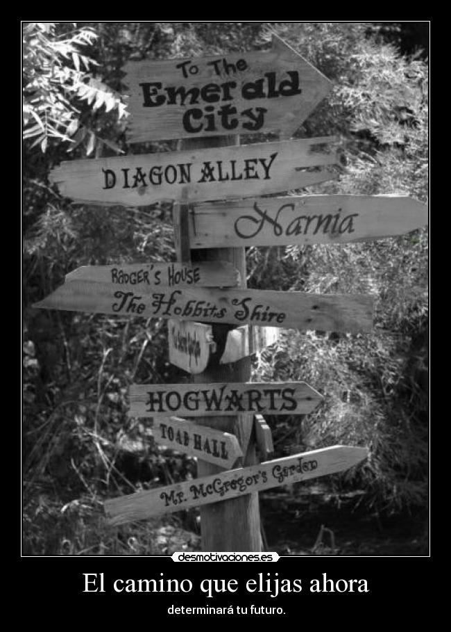 El camino que elijas ahora - determinará tu futuro.