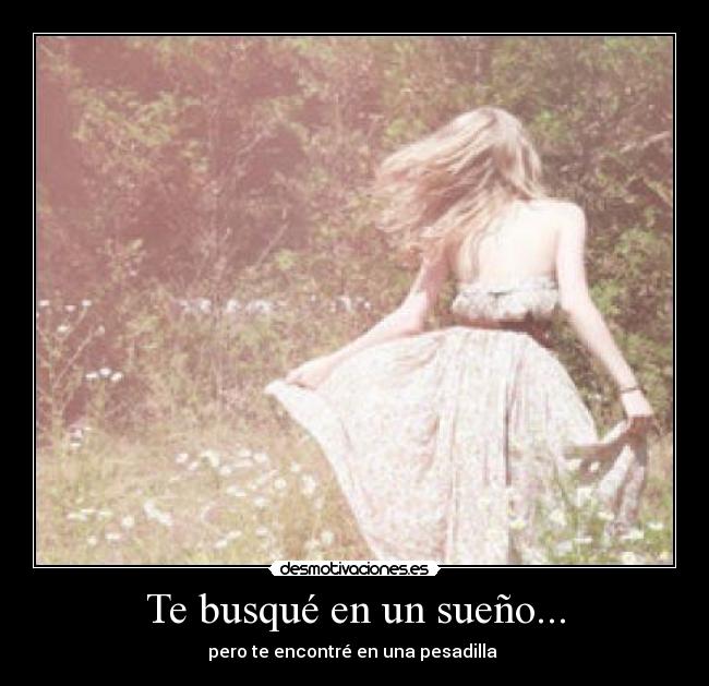 Te busqué en un sueño... - pero te encontré en una pesadilla 
