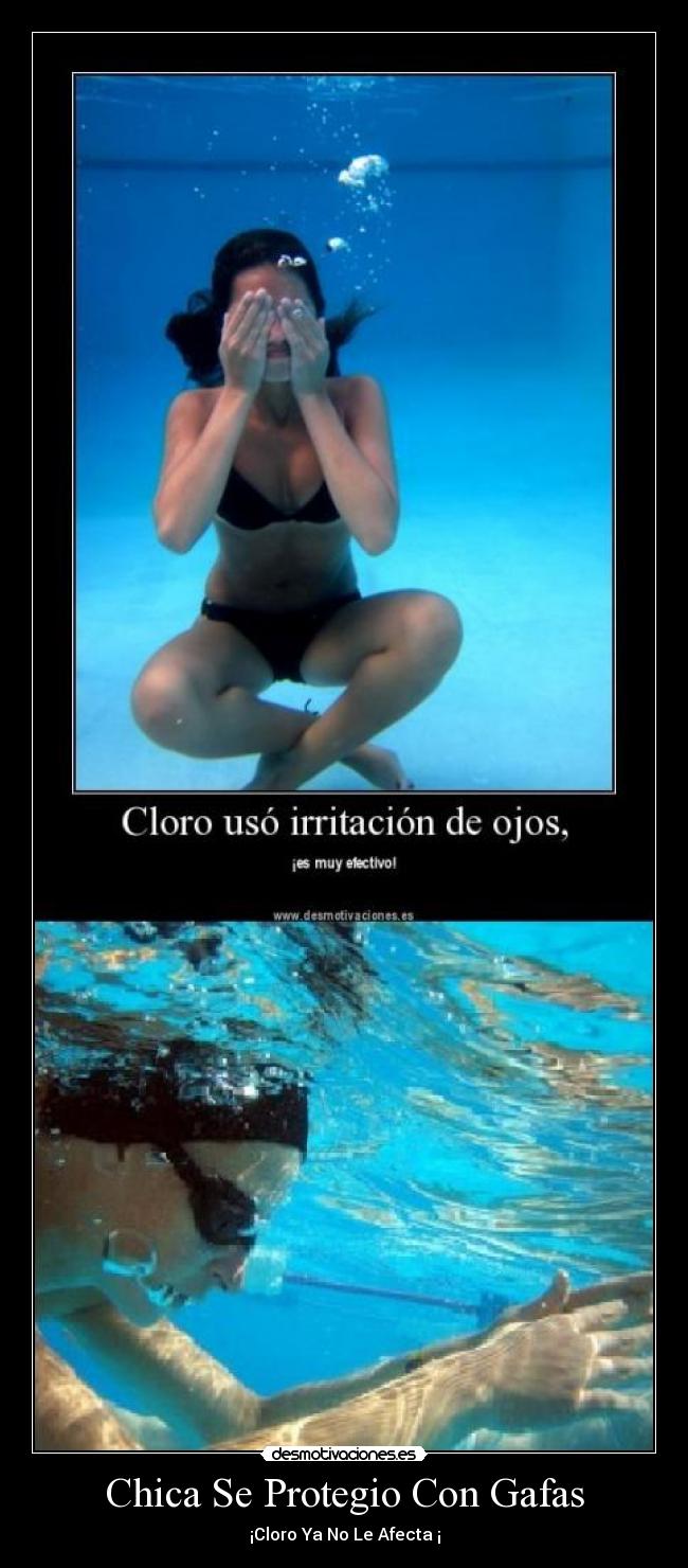 Chica Se Protegio Con Gafas - ¡Cloro Ya No Le Afecta ¡
