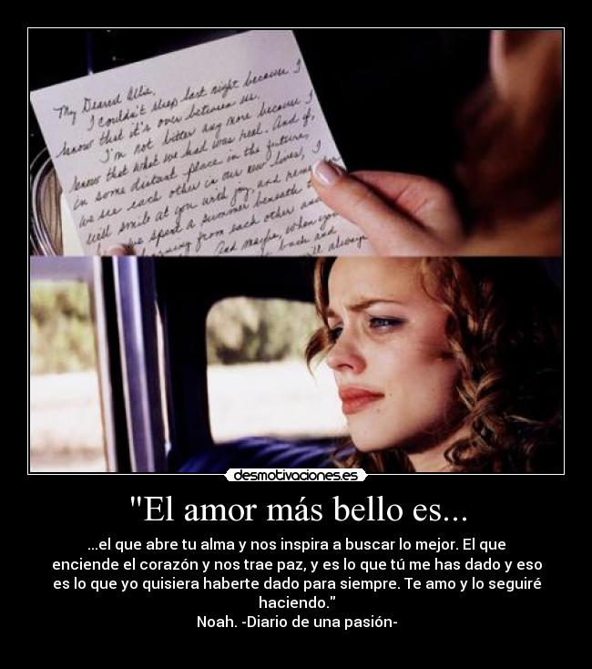 carteles amor the notebook diario una pasion peliculas noah allie desmotivaciones