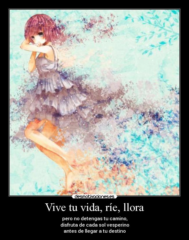 carteles vida poema tonysd vive vida rie llora detengas camino disfruta cada sol vesperino antes destino desmotivaciones