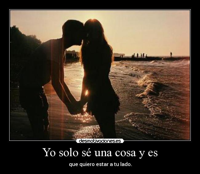 Yo solo sé una cosa y es - que quiero estar a tu lado.