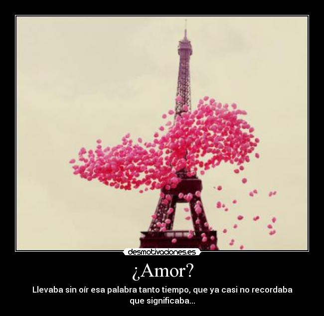 ¿Amor? - Llevaba sin oír esa palabra tanto tiempo, que ya casi no recordaba que significaba...