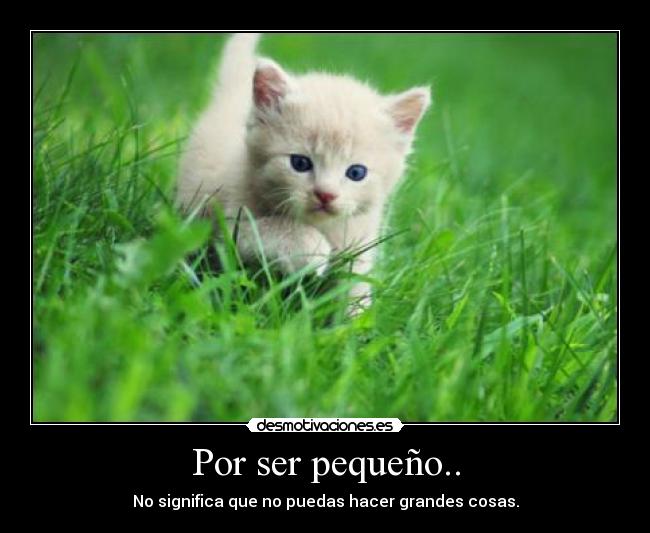 Por ser pequeño.. - No significa que no puedas hacer grandes cosas.