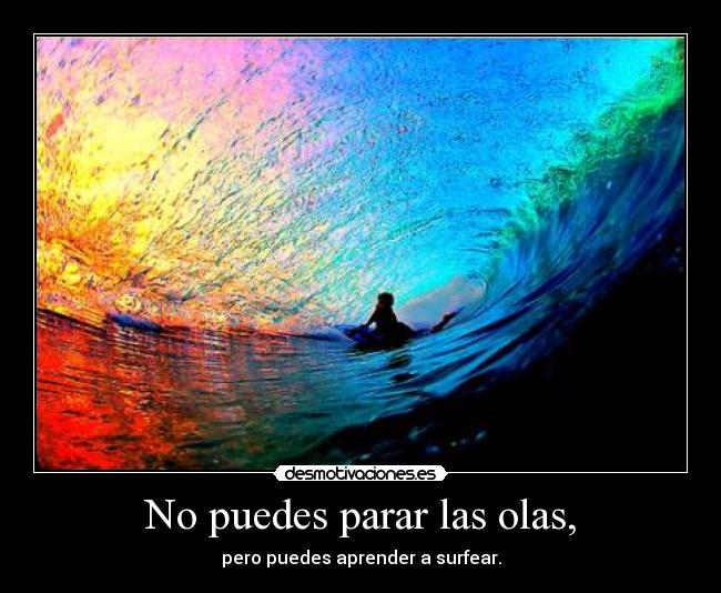 No puedes parar las olas, - pero puedes aprender a surfear.
