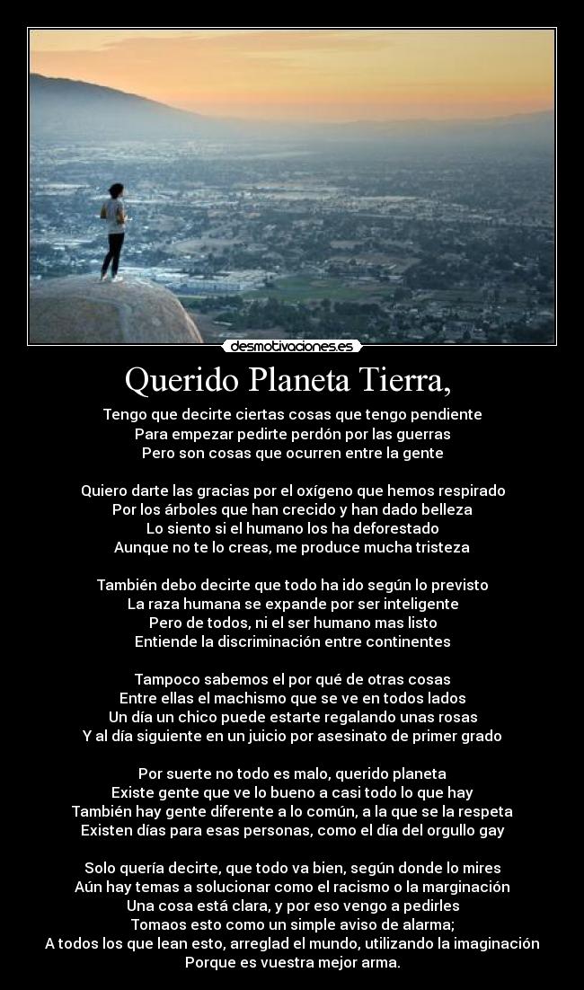Querido Planeta Tierra,  - 