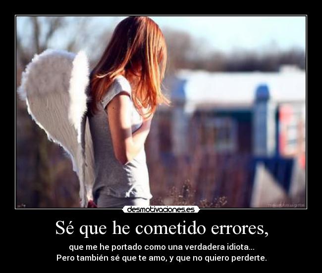 Sé que he cometido errores, - 