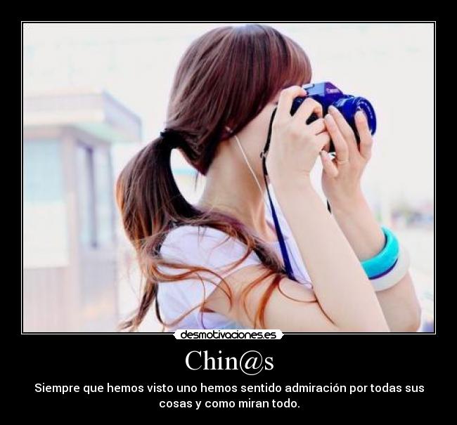 Chin@s - Siempre que hemos visto uno hemos sentido admiración por todas sus
cosas y como miran todo.