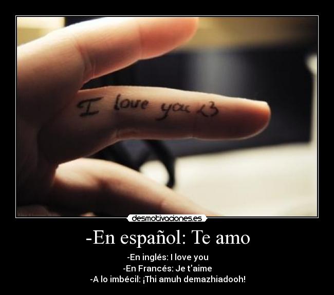 -En español: Te amo -