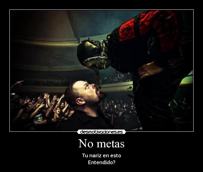 No metas - Tu nariz en esto
Entendido?