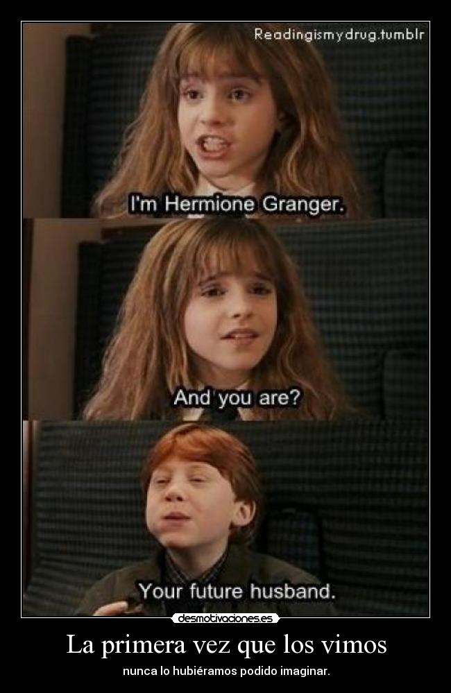 carteles hermione ron harry potter marido desmotivaciones desmotivaciones