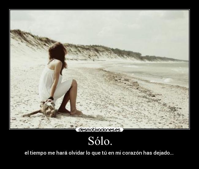 Sólo. - el tiempo me hará olvidar lo que tú en mi corazón has dejado...