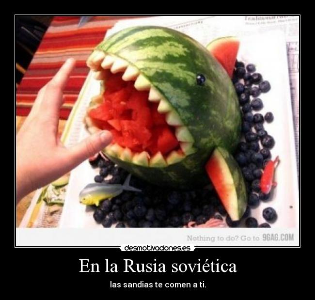 En la Rusia soviética - las sandias te comen a ti.