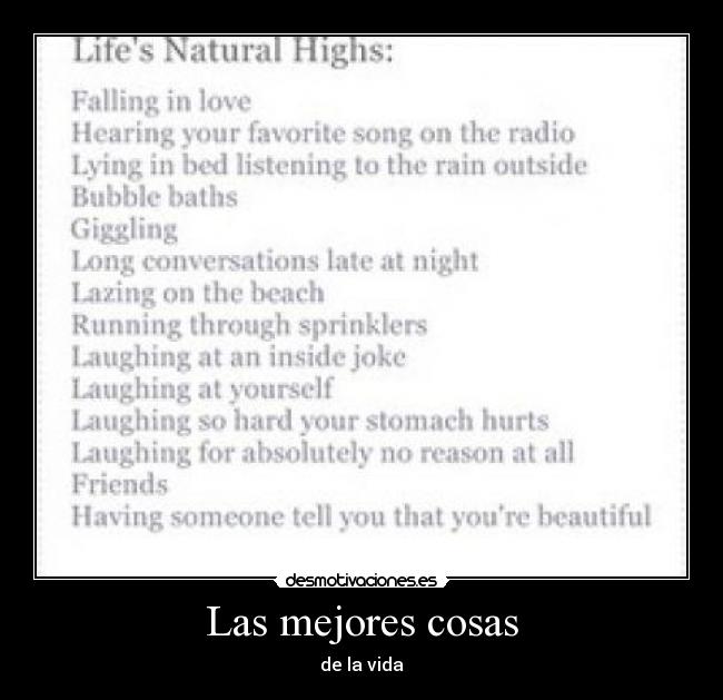 Las mejores cosas - de la vida