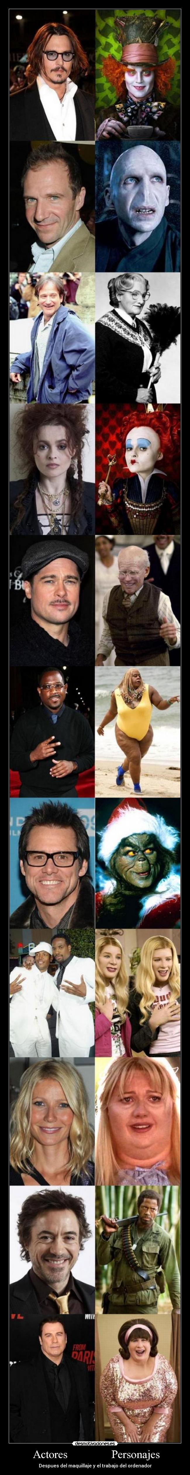 Actores Personajes - Despues del maquillaje y el trabajo del ordenador