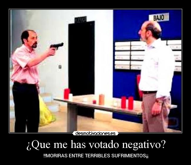 ¿Que me has votado negativo? -