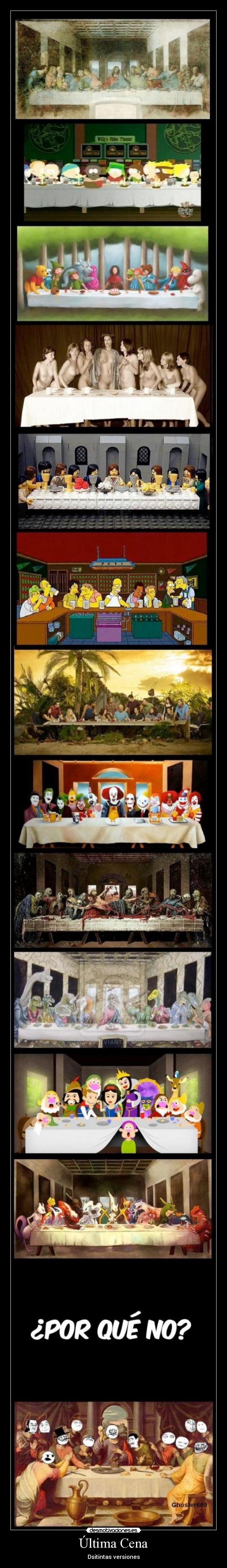 Última Cena - Dsitintas versiones