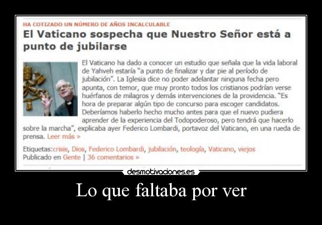 Lo que faltaba por ver - 