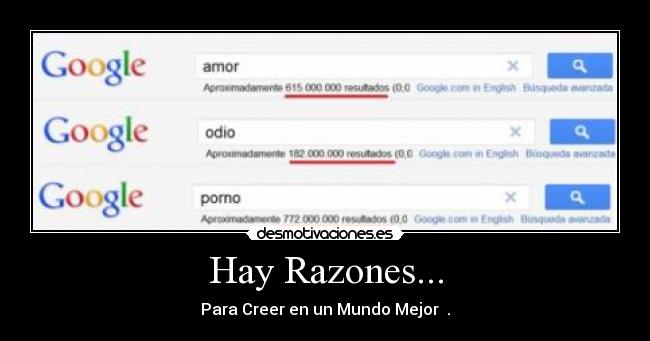 Hay Razones... - Para Creer en un Mundo Mejor ♥.