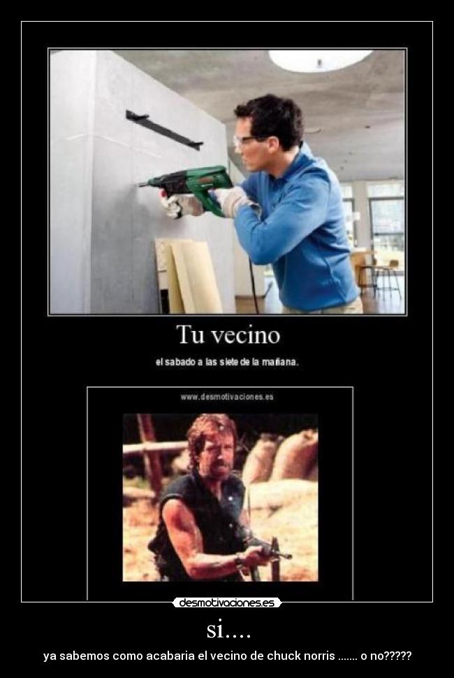 si.... - ya sabemos como acabaria el vecino de chuck norris ....... o no?????