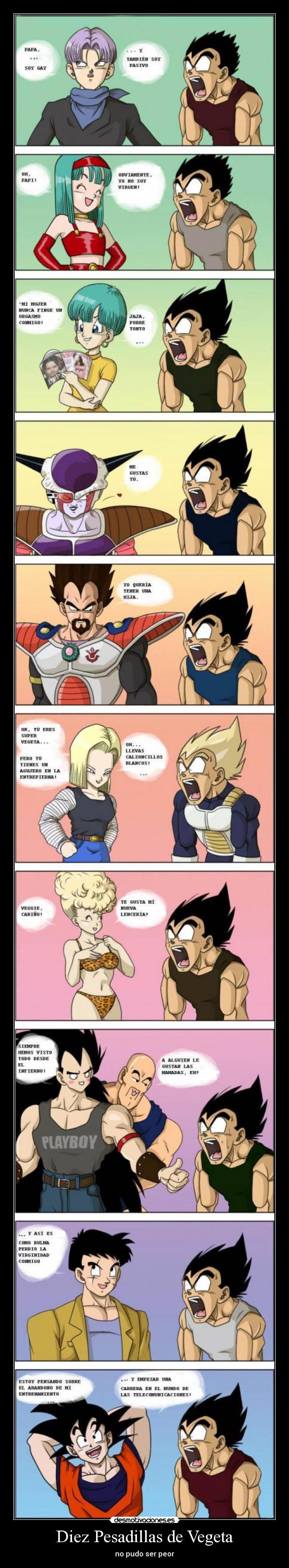 Diez Pesadillas de Vegeta - no pudo ser peor