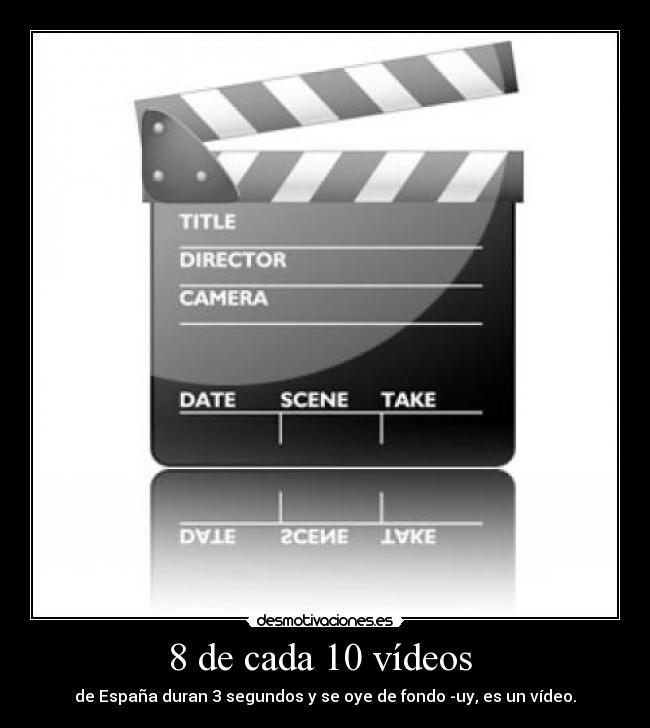 8 de cada 10 vídeos  - de España duran 3 segundos y se oye de fondo -uy, es un vídeo.
