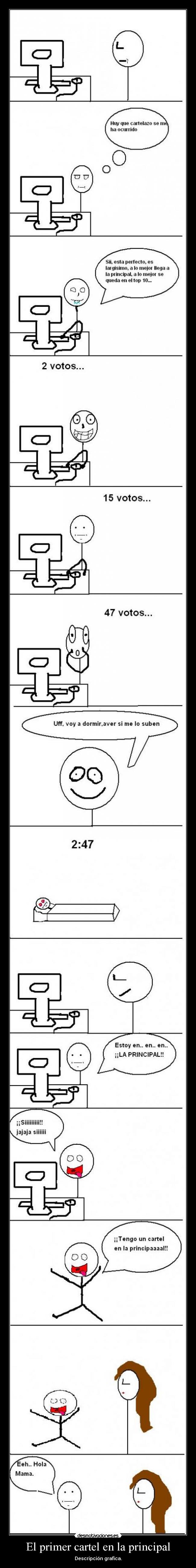 El primer cartel en la principal - Descripción grafica.