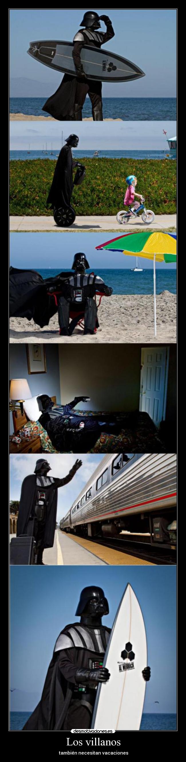 carteles darth vader necesitan vacaciones star wars villanos desmotivaciones