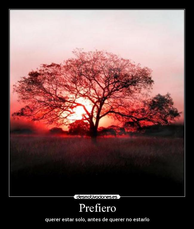 Prefiero - querer estar solo, antes de querer no estarlo