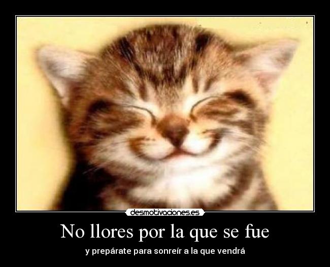 No llores por la que se fue - y prepárate para sonreír a la que vendrá